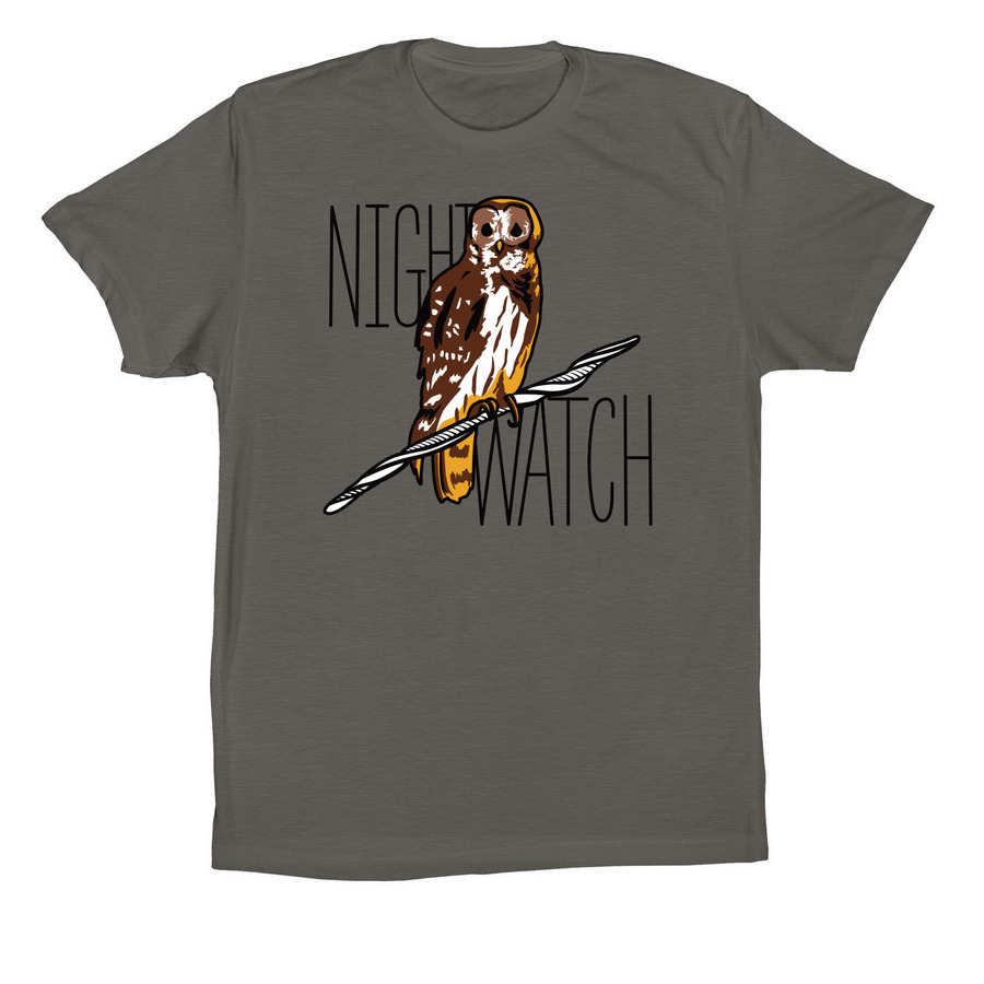 Night Watch Owl Shirts, a Asphalt Premium Cotton Tee