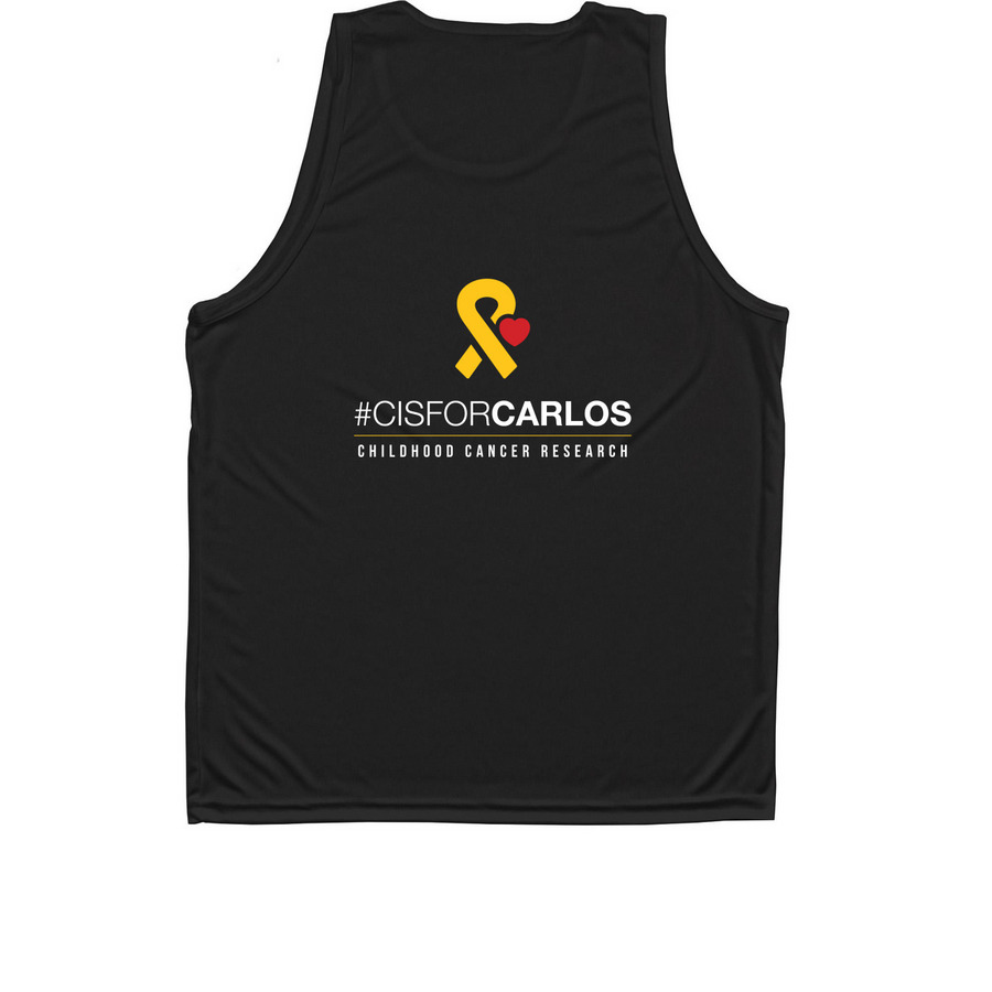 Detroit Marathon ?26, a Black Unisex Performance Tank (back-view)