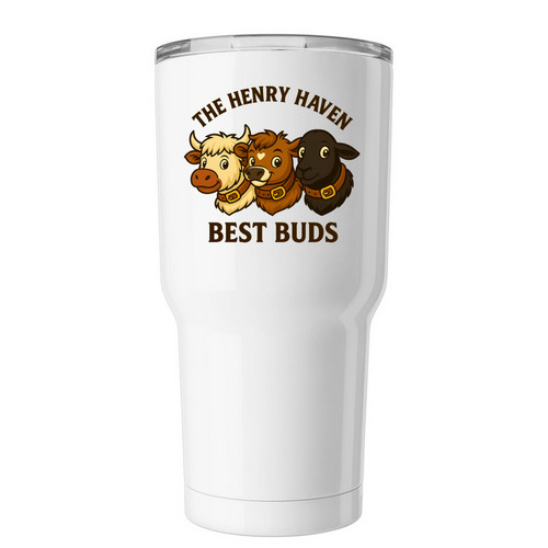 Henry Haven - Best Buds - Tumbler, a White Insulated Tumbler