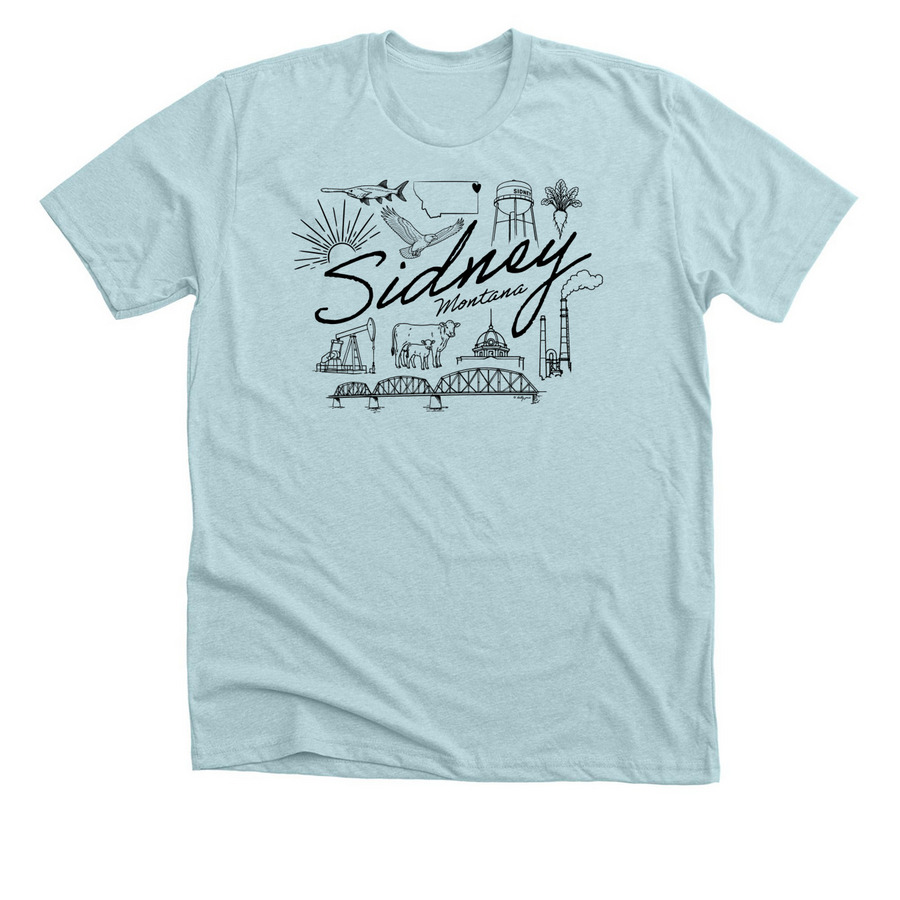 Sidney, a Heather Ice Blue Premium Unisex Tee