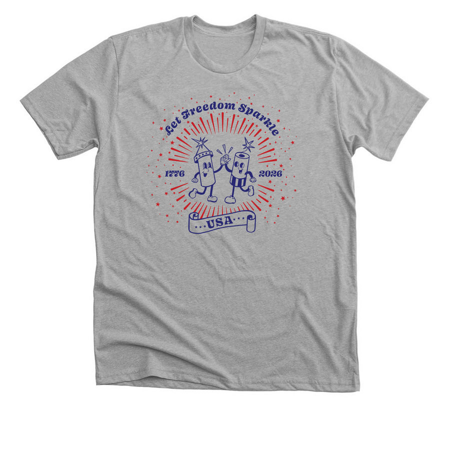 Let Freedom Sparkle! (light shirts), a Athletic Heather Premium Unisex Tee