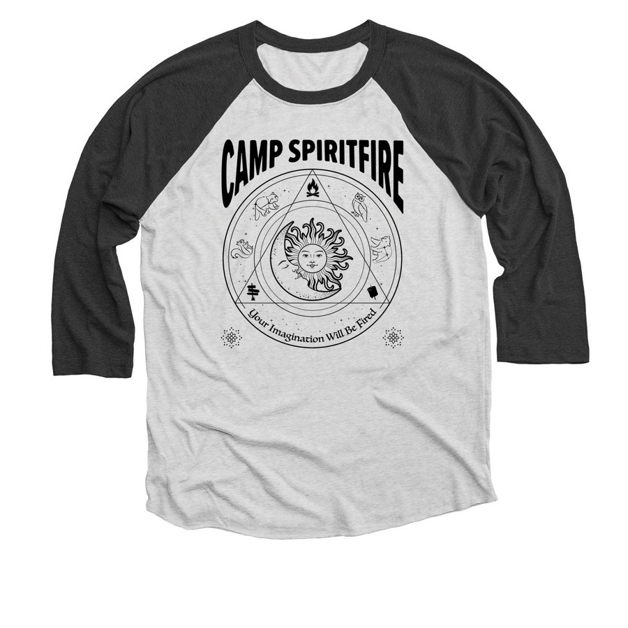 *NEW* Your Imagination Will Be Fired, a Black and Heather White 3/4 Sleeve Baseball Tee