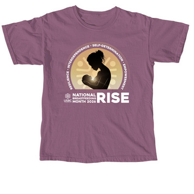 2026 USBC National Breastfeeding Month, a Berry Comfort Colors Unisex Tee