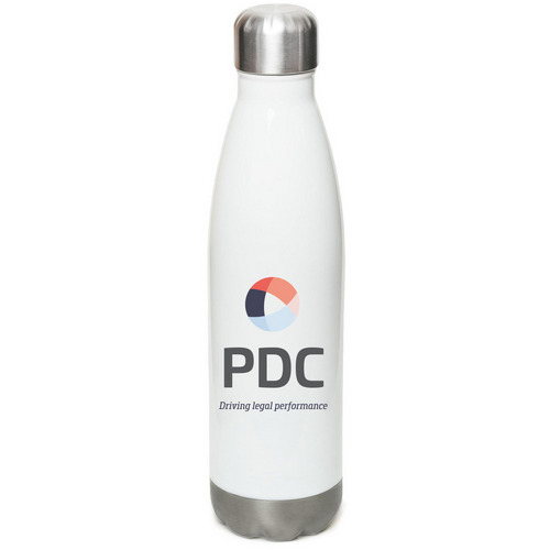 PDC Water Bottle, a White Stainless Steel Water Bottle
