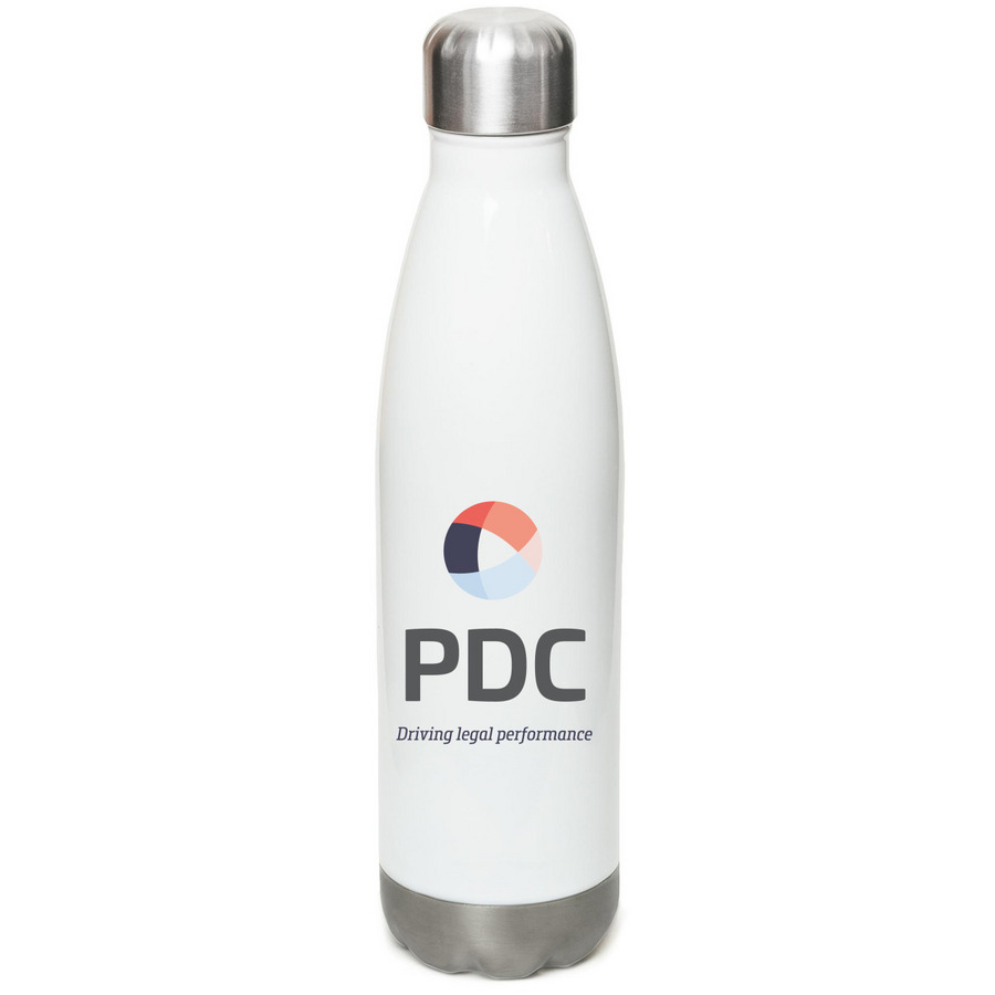 PDC Water Bottle, a White Stainless Steel Water Bottle