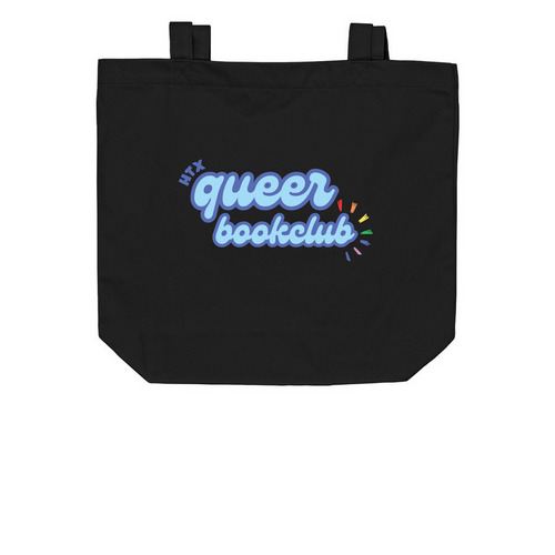 QBC Houston Tote Bag (Blue Outlined), a Black Organic Cotton Tote Bag