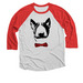 Bantam (Gershwin), a Red and Heather White 3/4 Sleeve Baseball Tee