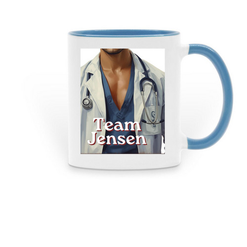Team Jensen, a Light Blue Two-Tone Ceramic Mug