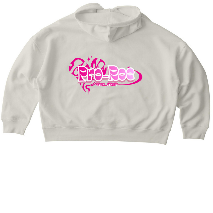 "Pro-Roe", a Natural Raw Stanley/Stella Women?s Stella Ida Zip Up Pullover Hoodie (back-view)