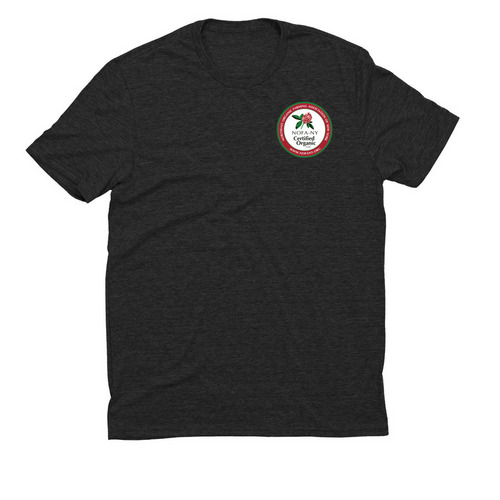 Certified Organic Tee Shirt, a Space Black Allmade Eco Triblend Unisex Tee