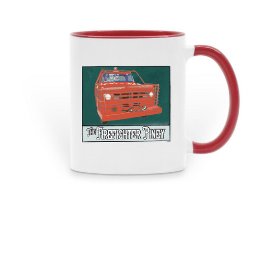 The NJ Firefighter Piney, a Red Two-Tone Ceramic Mug