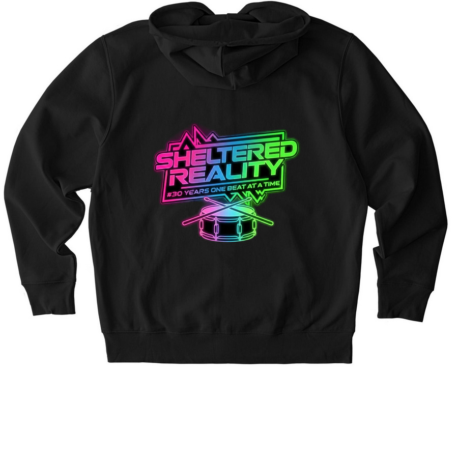 30th Anniversary Apparel 2&nbsp;, a Black Stanley/Stella Unisex Cultivator 2.0 Zip Up Pullover Hoodie (back-view)