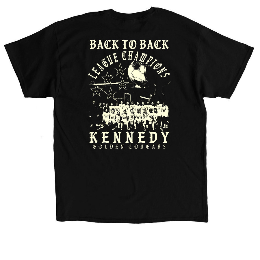 Back to Back Champs, a Black Classic Unisex Tee (back-view)