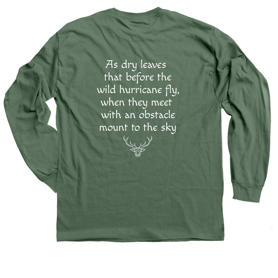 Dasher Dancer Cancer Vixen w/ quote back, a Military Green Classic Long Sleeve Tee (back-view)