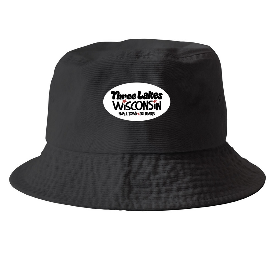 Hats for the Holiday, a Black Printed Bucket Hat