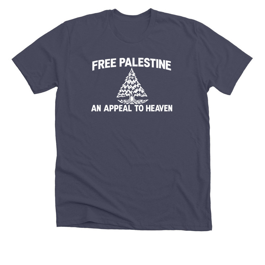 Zach Bryan Free Palestine Shirt at Gillette S, a Heather Midnight Navy Premium Unisex Tee
