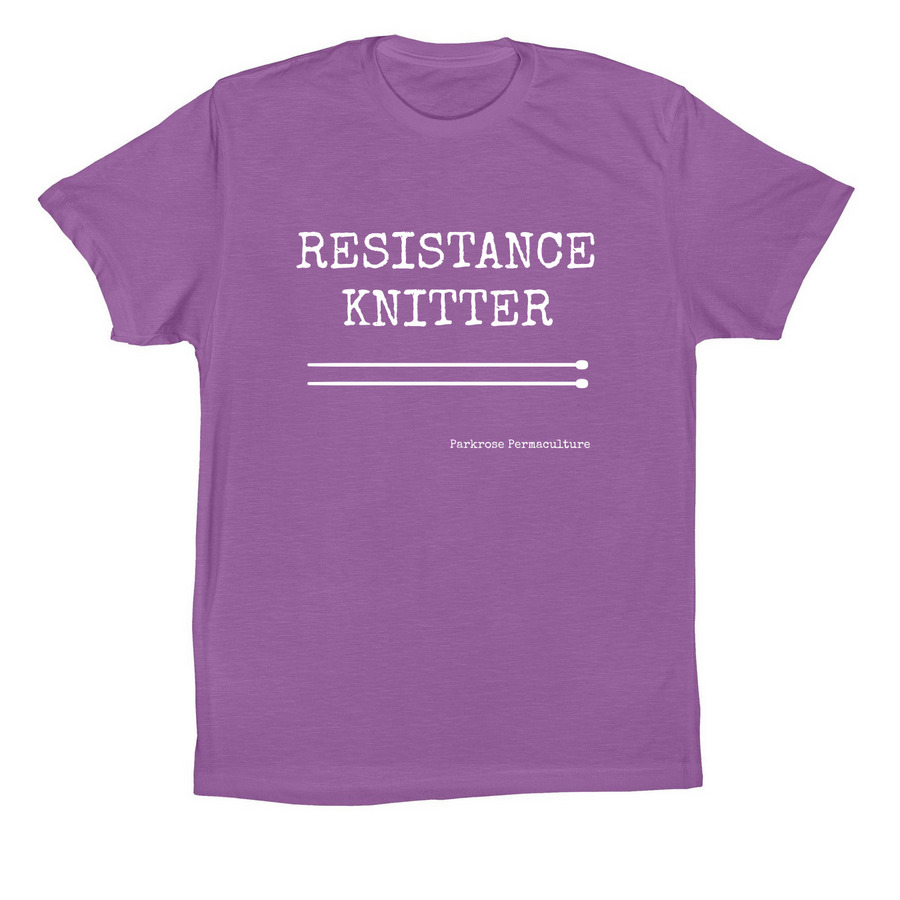 Resistance Knitter, a Royal Purple Premium Cotton Tee