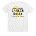 Cancer sucks, a Solid White Blend Premium Unisex Tee (back-view)