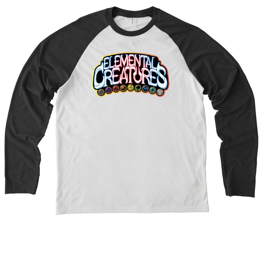 ARCHED EC LOGO, a Space Black/ Bright White Allmade Eco Triblend Colorblock Raglan Long Sleeve Tee