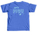 here to PICU up, a Flo Blue Comfort Colors Unisex Tee (back-view)