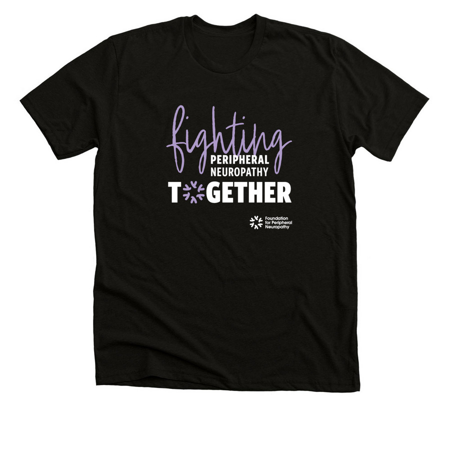 Fighting Neuropathy Together, a Black Heather Premium Unisex Tee