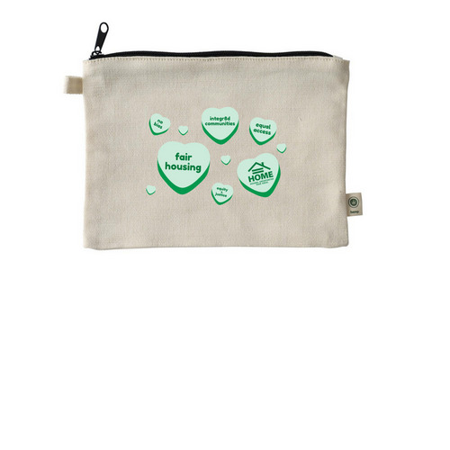 Fair Housing Sweethearts, a Natural 9"x7" Hemp Blend Pouch