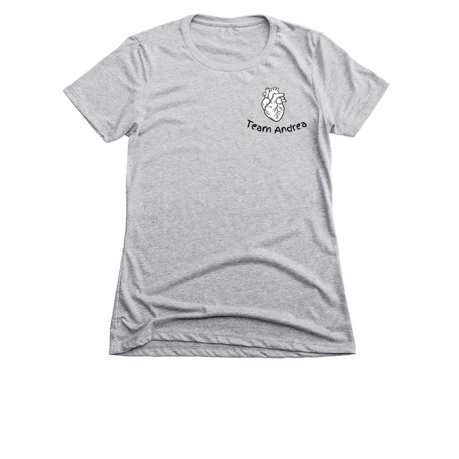 Team Andrea, a Dark Heather Grey Women's Slim Fit Tee