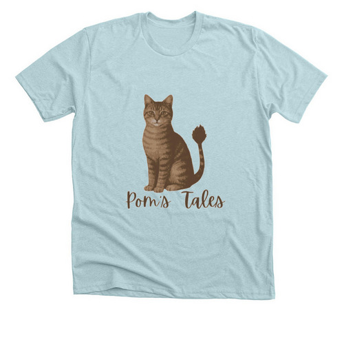 Pom's Tales, a Heather Ice Blue Premium Unisex Tee