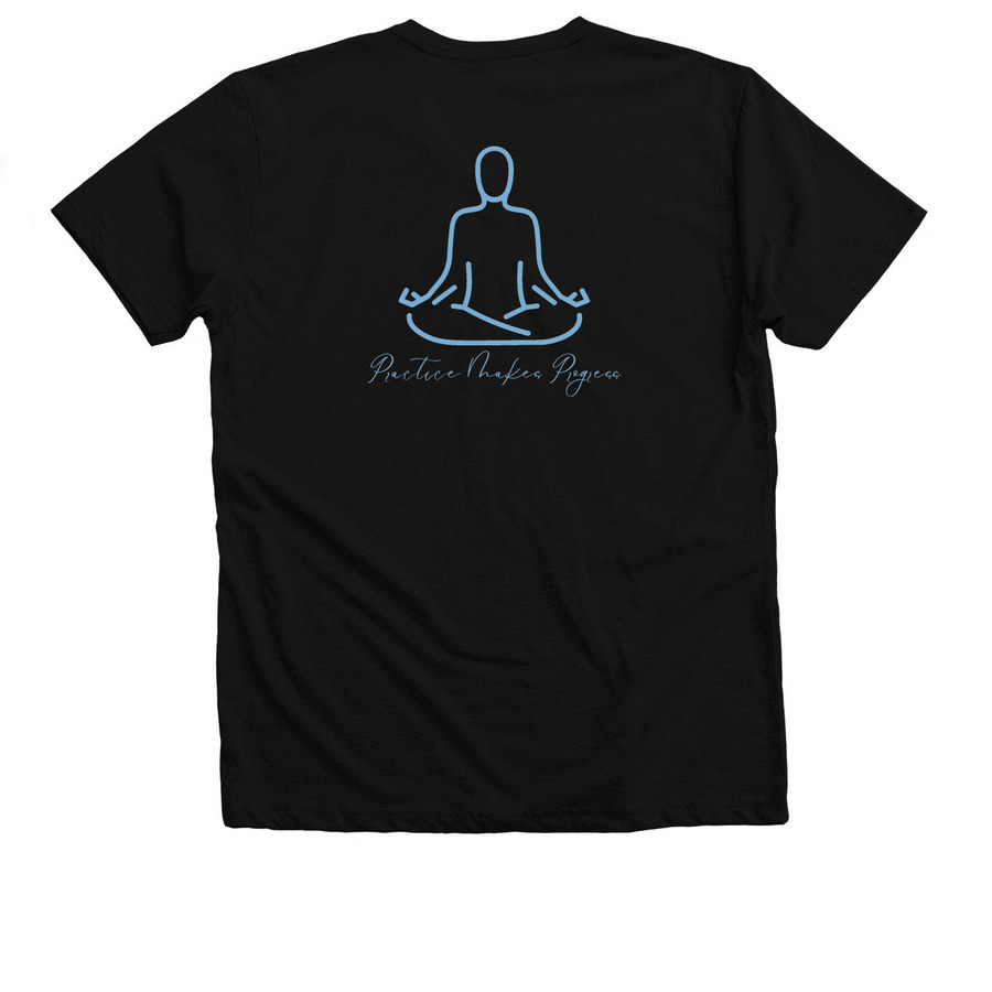 Balance Yoga Tees, a Solid Black Blend Premium V-Neck Tee (back-view)