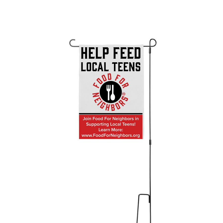 Yard Flag, a White 12" x 18" Yard Flag with Stake