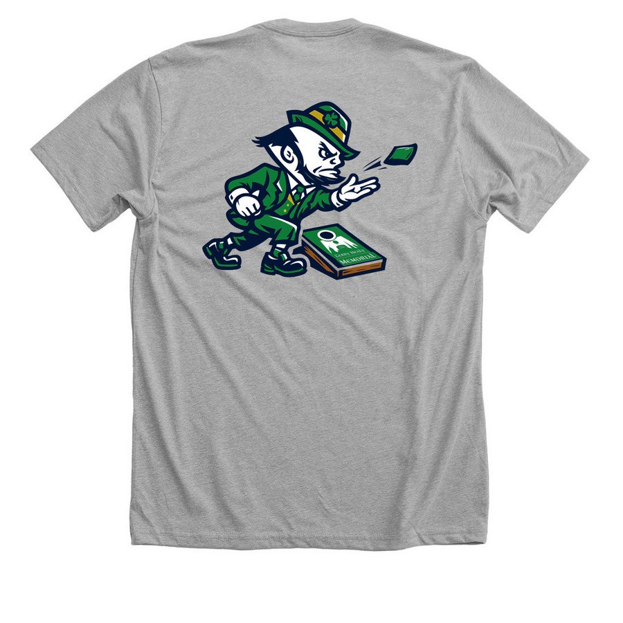 6th Annual Terry Healy Cornhole Tourney, a Athletic Heather Premium Unisex Tee (back-view)