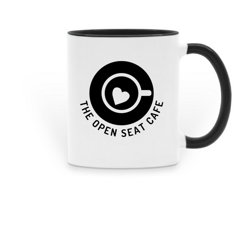 The Open Seat Cafe, a Black Two-Tone Ceramic Mug