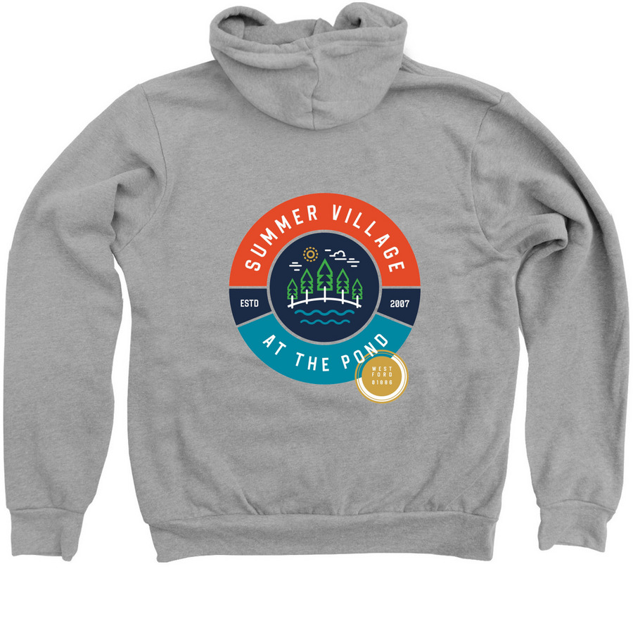 Quarter Zip Hoodie, a Athletic Heather Zip Up Hoodie (back-view)