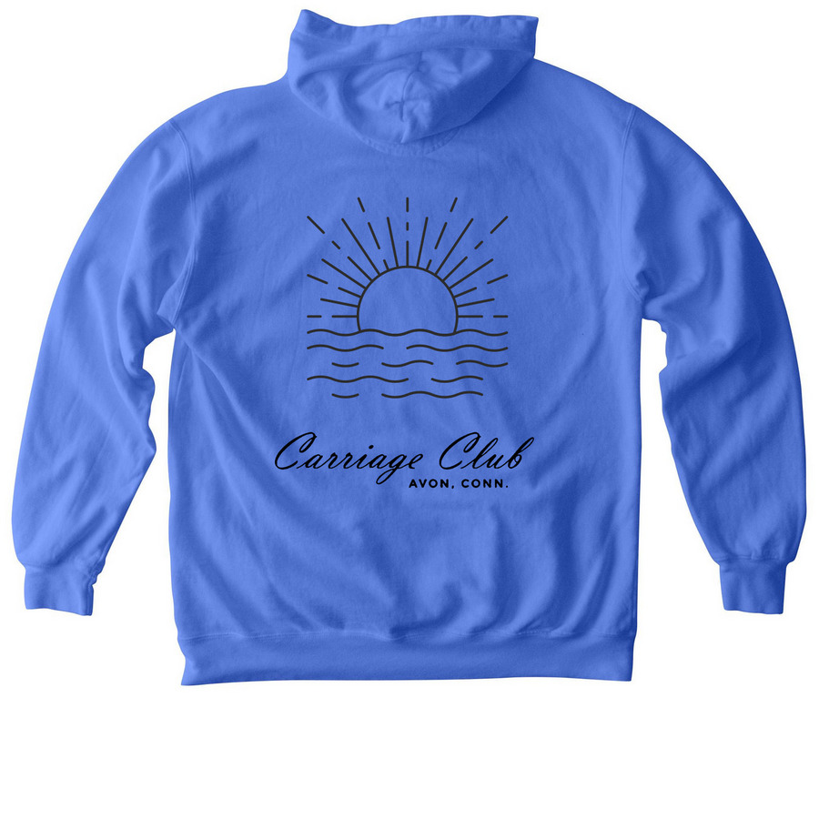 Carriage Club - Adult Sweaters, a Flo Blue Comfort Colors Pullover Hoodie (back-view)