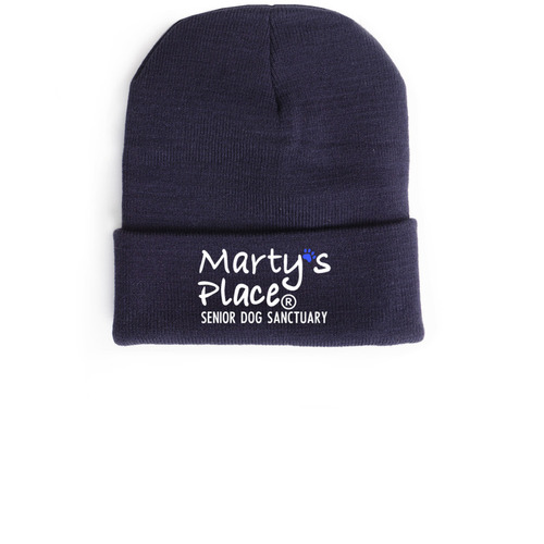 Martys Place Senior Dog Sanctuary Beanies, a Navy Cuffed Beanie