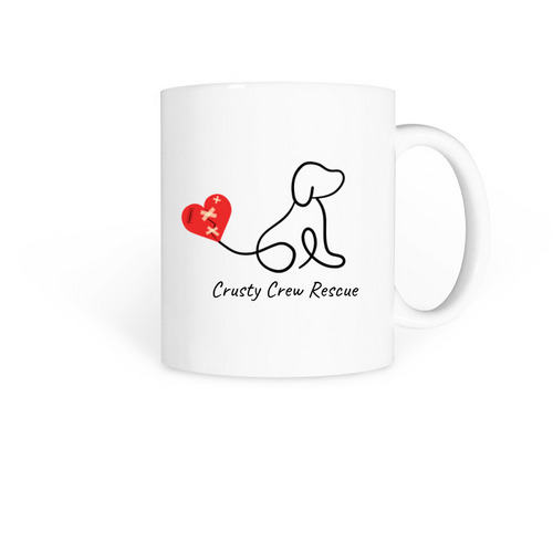 CC Logo Dog w/QR code, a White Coffee Mug