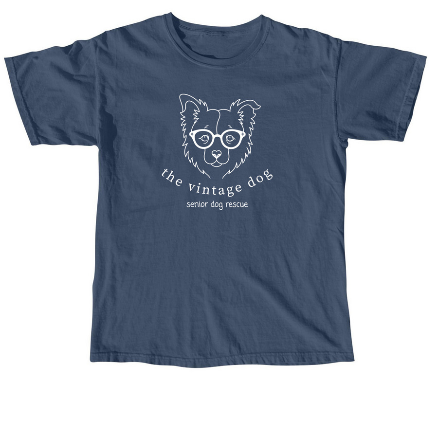 The Vintage Dog Logo White, a Midnight Comfort Colors Unisex Tee