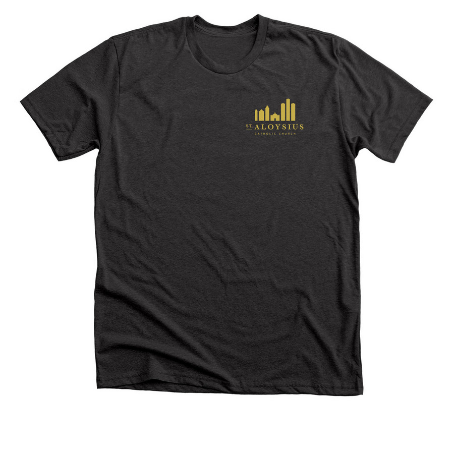 Saint Aloysius Merch, a Dark Grey Heather Premium Unisex Tee