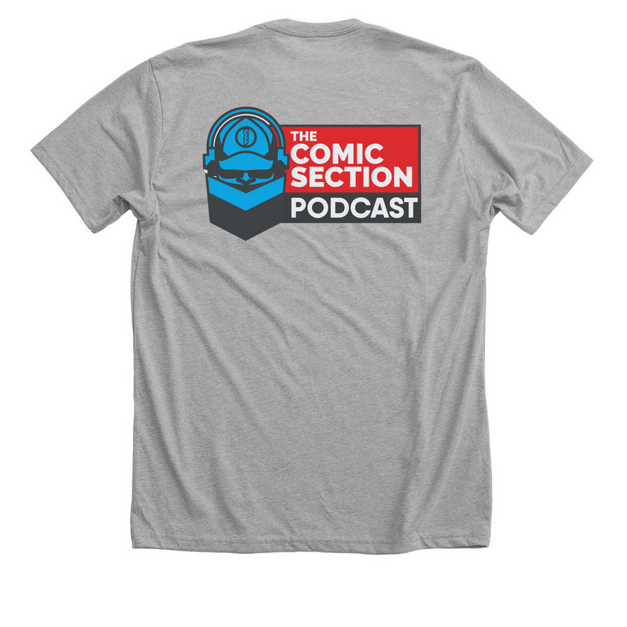 The Comic Section, a Athletic Heather Premium Unisex Tee (back-view)