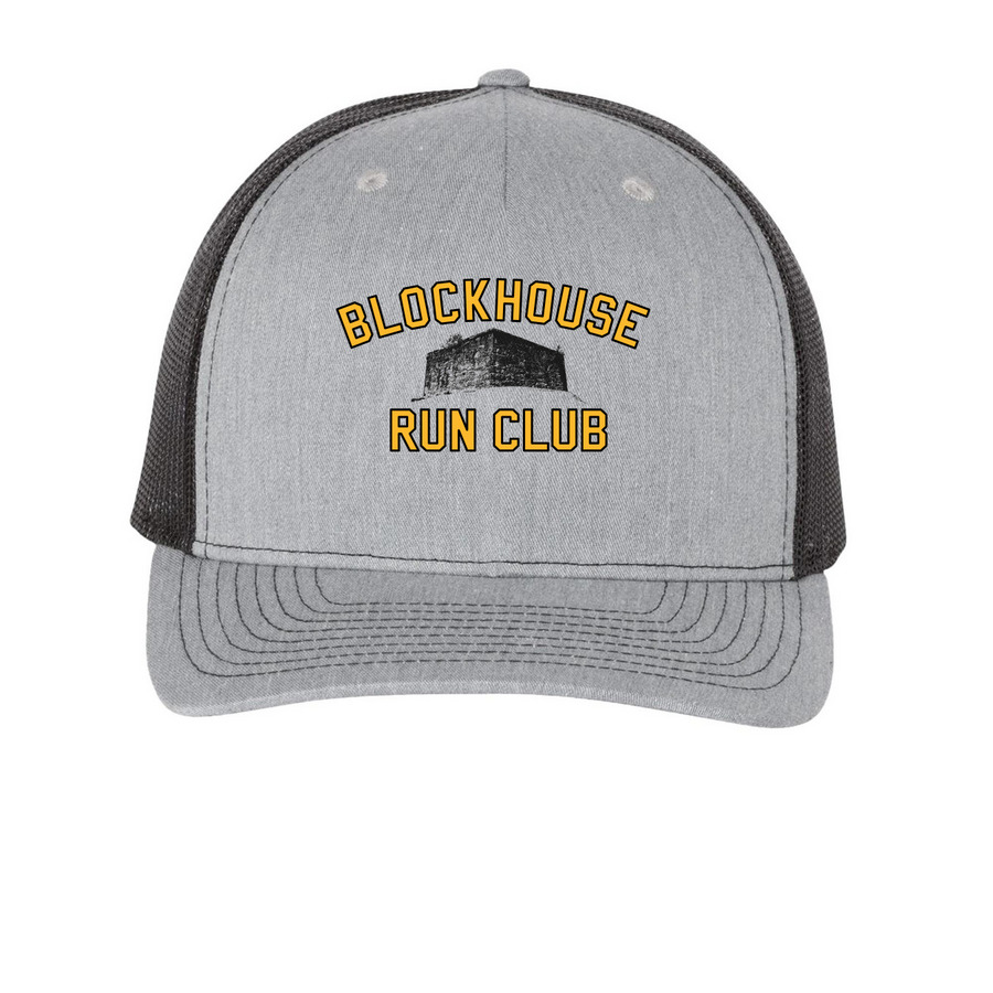 Keep on Truckin', a Heather Grey/ Black Printed Five-Panel Trucker Cap