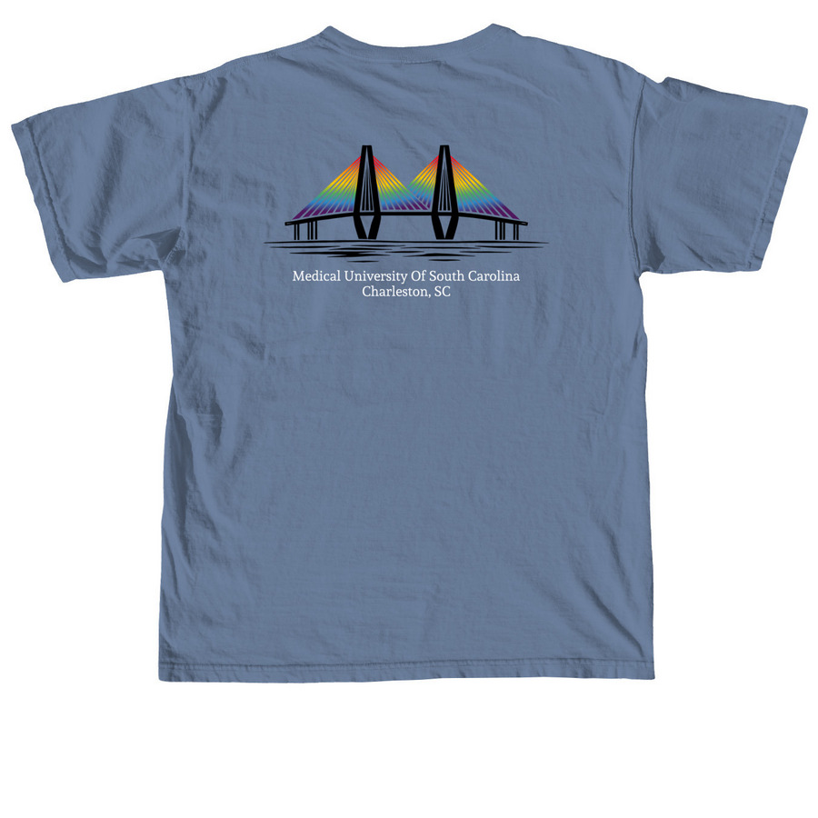 MUSC Main Adult ED Pride Shirt Sell, a Blue Jean Comfort Colors Unisex Tee (back-view)