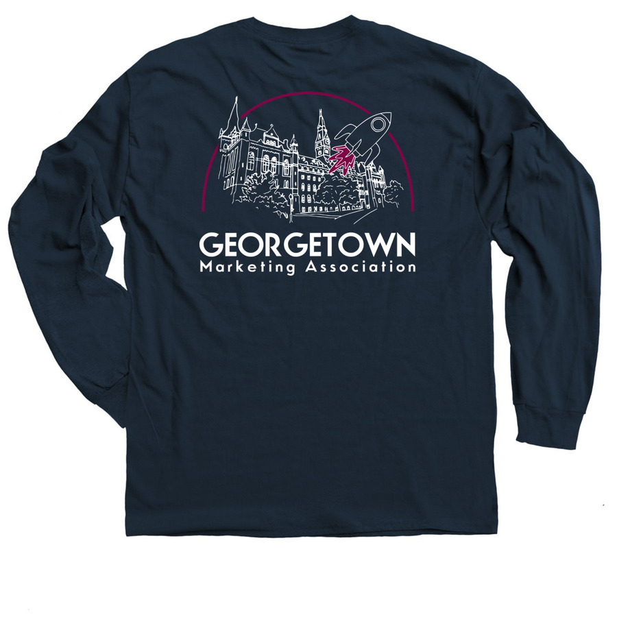 GMA Spring 2022 Healy Hall, a Navy Classic Long Sleeve Tee (back-view)