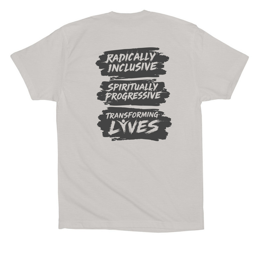 Purpose Statement (Motto), a Solid Athletic Grey Premium Cotton Tee (back-view)