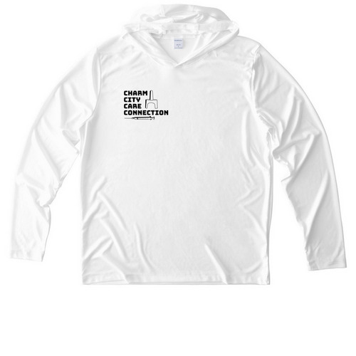 UV Sun Shirt with Hood, a White UV Performance Long Sleeve Hoodie