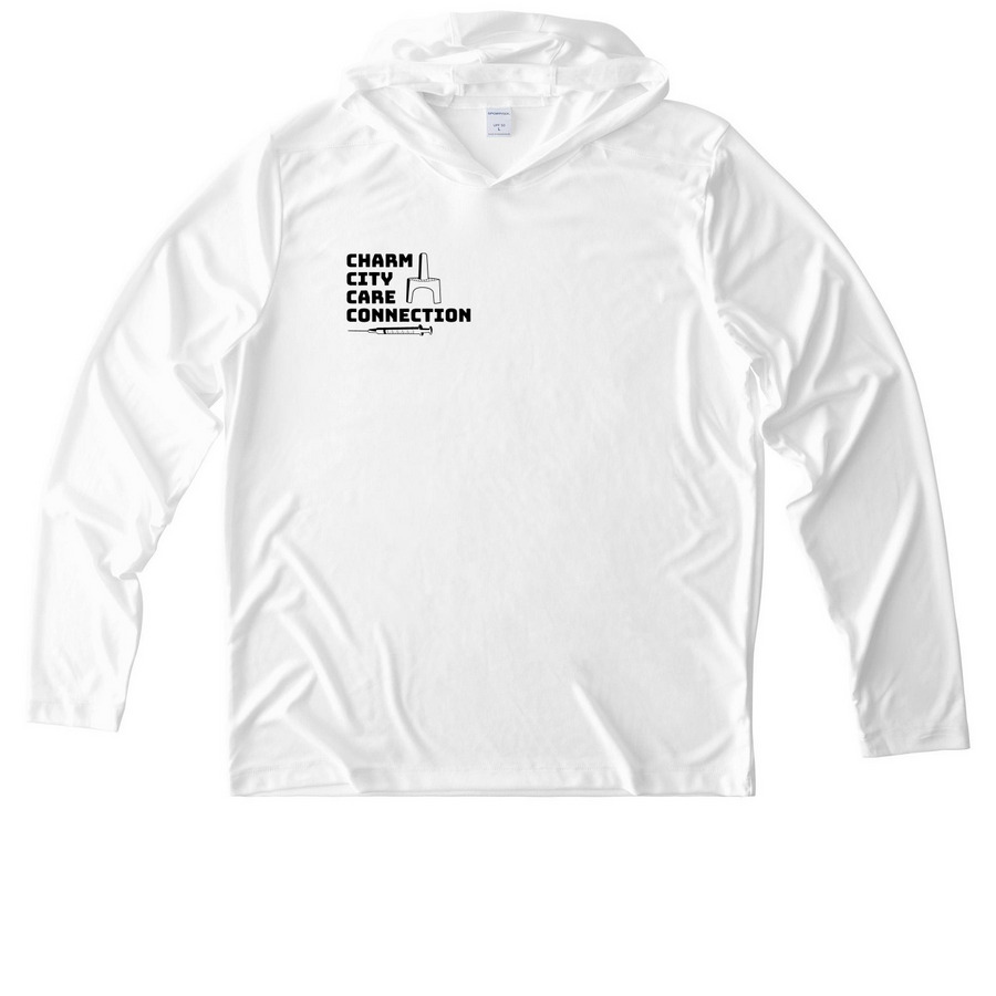 UV Sun Shirt with Hood, a White UV Performance Long Sleeve Hoodie