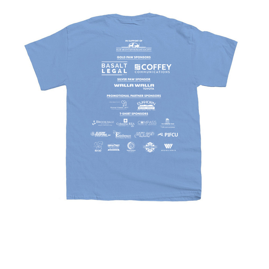 Dog Jog 2026, a Carolina Blue Youth Unisex Tee (back-view)