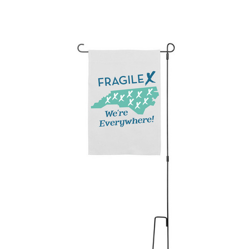 Fragile X Awareness, a White 12" x 18" Yard Flag with Stake