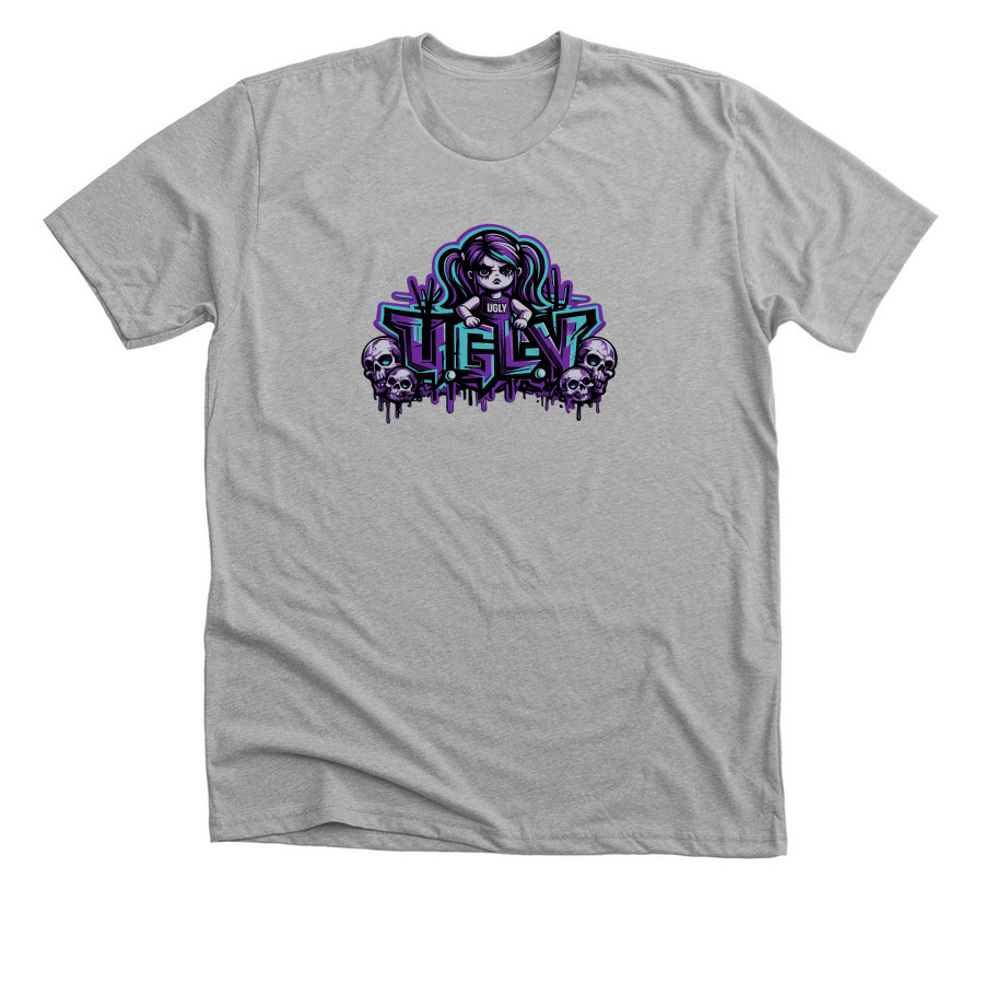 TEAM U.G.L.Y Design, a Athletic Heather Premium Unisex Tee