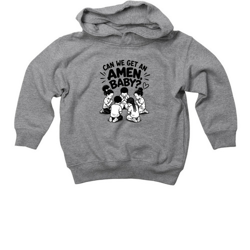 Amen Baby, a Granite Heather Toddler Pullover Hoodie