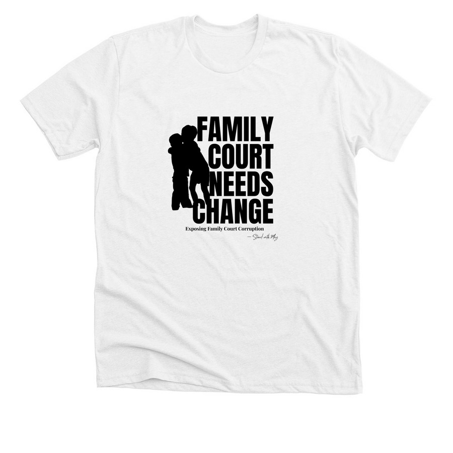 Family Court Needs Change | Family Rights, a Solid White Blend Premium Unisex Tee